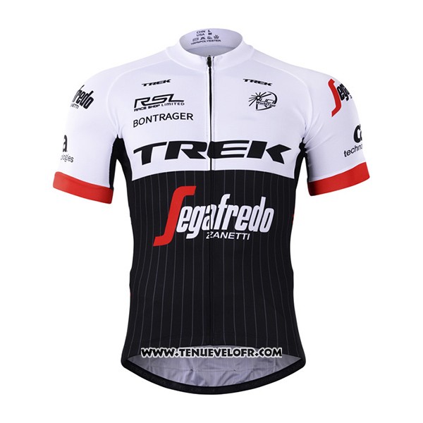 2017 Maillot Ciclismo Trek Segafredo Noir et Blanc Manches Courtes et Cuissard